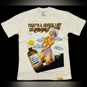Awful Lot of Cough Syrup ALOCS Cream Lasso Bottle Tee SIZE SMALL